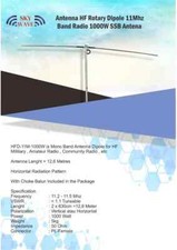 Antenna HF Dipole 11 Mhz 27m Band Radio 1000W Rotary SSB 13 Metres Lenght