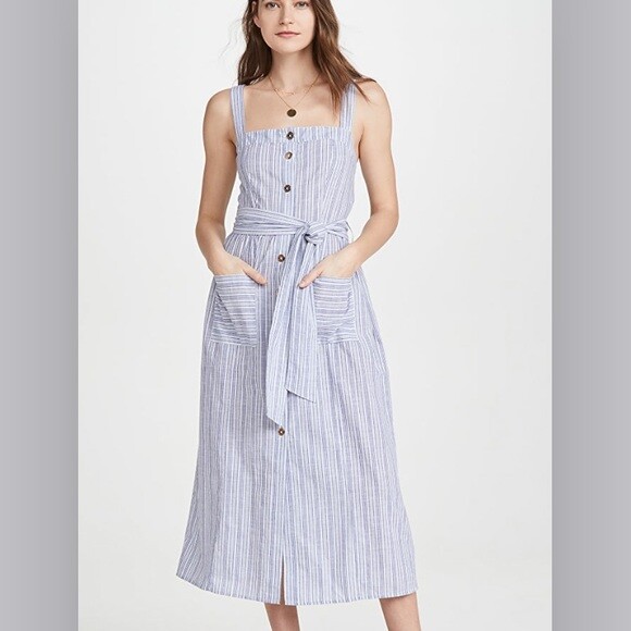 Melissa Odabash Celina Striped Button-Down Coverup Dress, Women's, L
