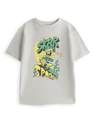 SpongeBob Schwammkopf grau SK8R Sponge Kurzarm T-Shirt Jungen