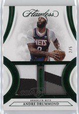 2021-22 Panini Flawless Emerald 2/5 Andre Drummond #DP-ADR Dual Patch 3d3