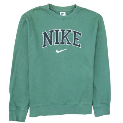 Nike Herren Pullover Sweatshirt grün mit gesticktem Logo Gr. S