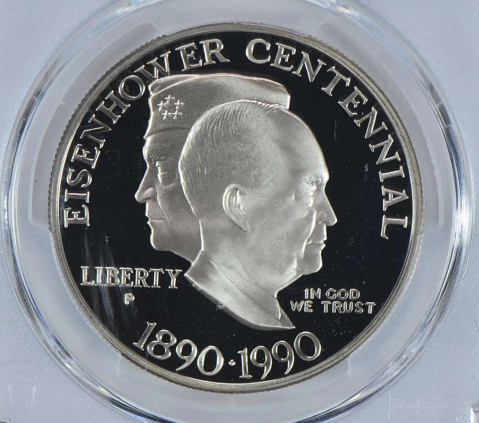 1990-P Eisenhower Commemorative $1 PR69 DCAM PCGS Blue Label *4815 - Image 3 of 4