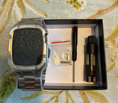 BAITEYOU Stainless Steel Watch Band with Case Compatible with Apple Watch Ultra 