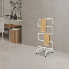 S-Shaped Heated Towel Rack Free Standing Towel Warmer 110V