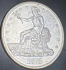 1875 S $1 United States Trade Dollar San Francisco AU