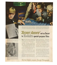 Kodak Advertisement 1943 Secret Agent Special Film Spy Camera Vintage Print AD