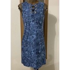 Michael Kors Dress Womens XS Blue Mini Sleeveless Tank NWT Designer Denim Style