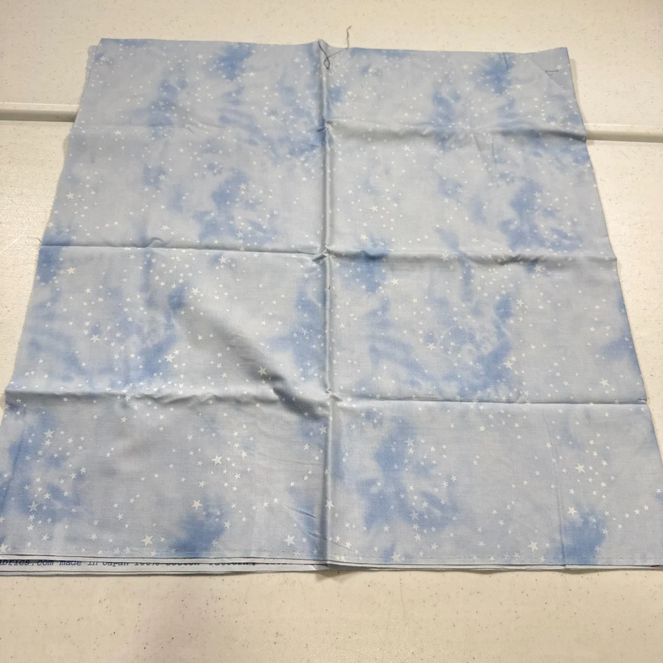 moda quilting fabric cotton blue abstract stars clouds 42x43 1 yard 32524 japan - Image 3 of 4