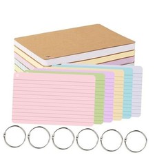 6 Pack 360 Pcs Lined Index Cards 5 x 8 Inches, Assorted Colored Flash Cards