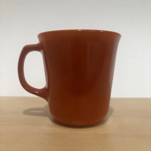 VINTAGE Pyrex Coffee Cup Mug Burnt Orange D Handle Milk Glass