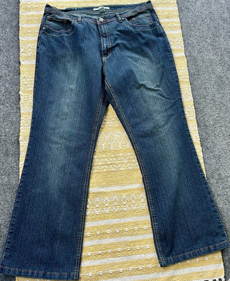 Adolfo Bootcut Jeans Blue Denim Medium Wash Regular Fit Mid Rise Stretch Pockets