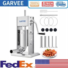 5/7L Stainless Steel Vertical Sausage Stuffer 2 Speed Manual Sausage Maker 5Tube