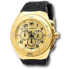 Technomarine Ocean Manta Men's 48mm Double Gold  Black Chrono Watch TM-225021