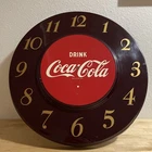 Vintage 1950s Coca Cola Coke Soda Pop 18 Inch Round Advertising Wall Clock 1952