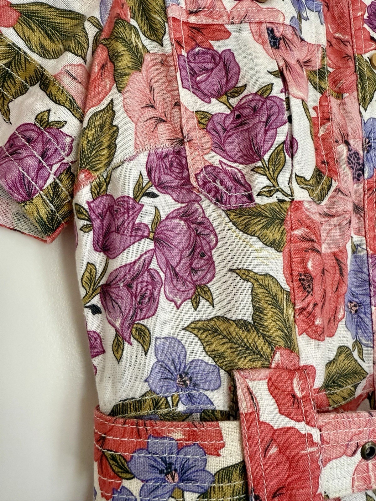 ZIMMERMANN Size 1 POPPY BELTED SAFARI JUMPSUIT IN CRIMSON FLORAL RRP$850