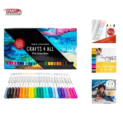 Fabric Pens for Clothes - Pack of 24 No Fade, Fabric Markers Permanent for Te...