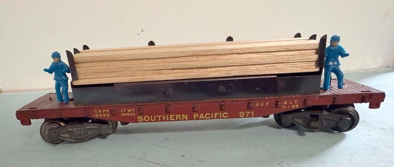 American Flyer S scale Moe and Joe Lumber Unloading Car 971
