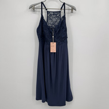 Quince Bamboo Jersey Maternity & Nursing Nightgown in Navy Blue size S Small
