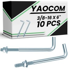 10 Pcs J Bolt Galvanized Anchor Bolts Galvanized Concrete Fastener Concrete