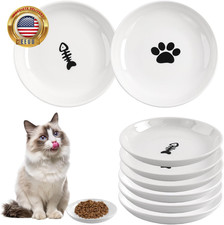 6 Pack Cat Food Bowl, Ceramic Cat Bowls, anti Whisker Fatigue Cats Bowl Set,5.5