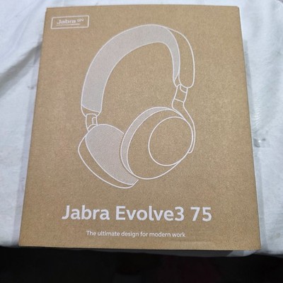 Jabra Evolve3 75 Wireless Bluetooth ANC Headset w/USB-C Dongle Link390c - NEW