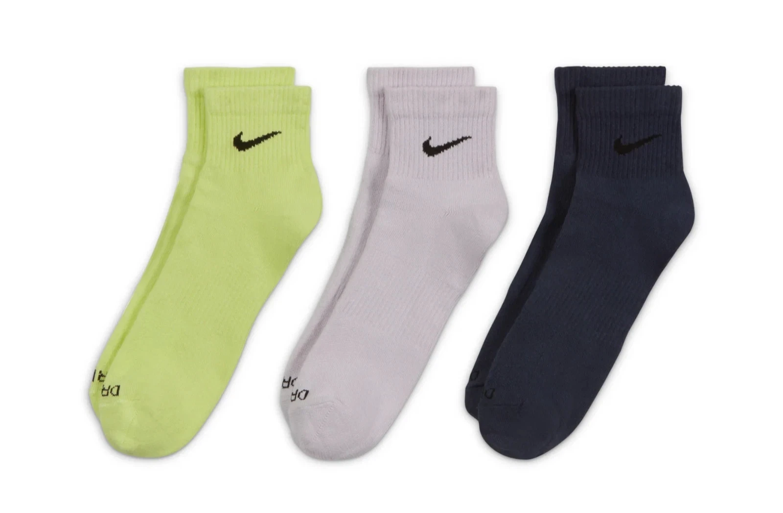 Nike Everyday Plus Ankle Socks - SX6893 913 - Multi - 3 Pair - Size L (8-12) NWT