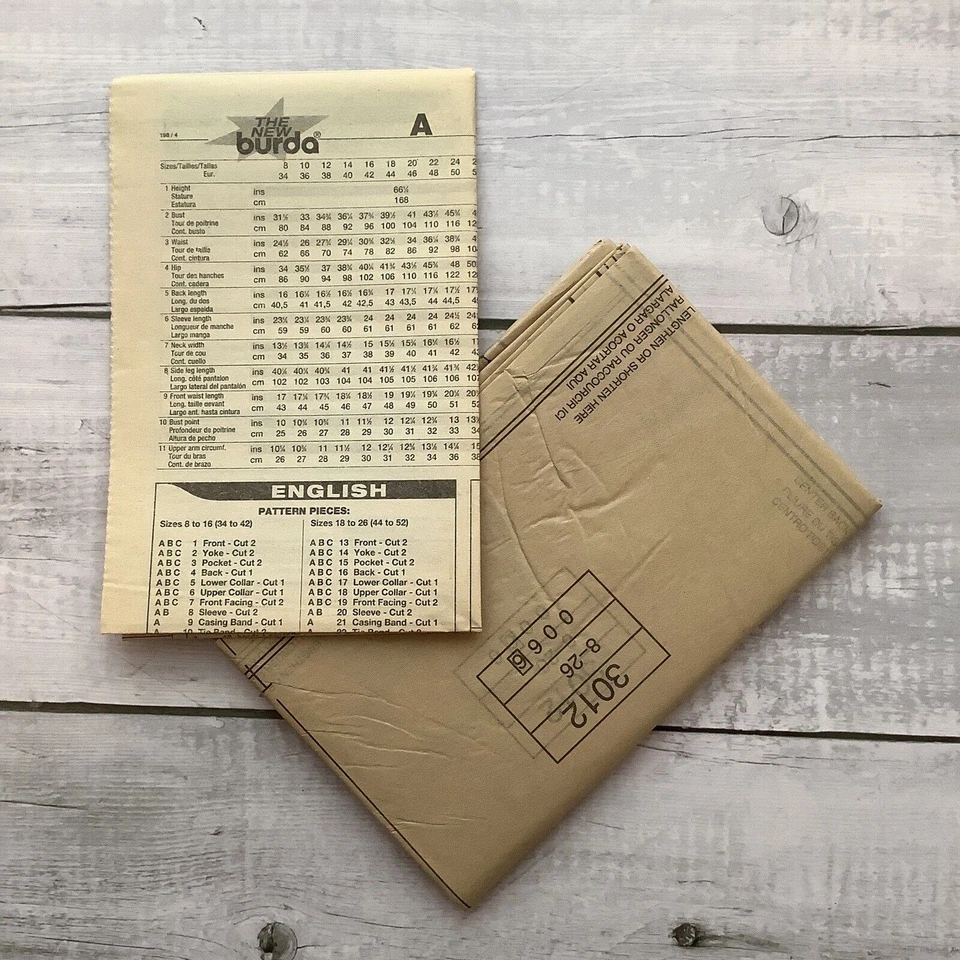 Burda Studio 3012 Sewing Pattern Jacket Loose Fitting Button Front Sz 8-26 UNCUT - Image 3 of 3