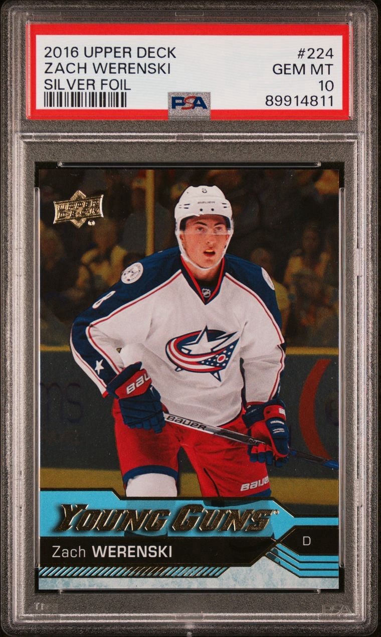 Zach Werenski 2016 Upper Deck Young Guns Silver Foil #224 RC PSA 10 Pop 11