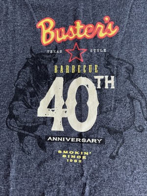 Buster s Barbecue 40th Anniversary Shirt Oregon Men's 2XLT Gray T-shirt NWOT