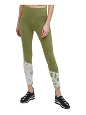 DKNY SPORT Womens Green Stretch High Waist Leggings L
