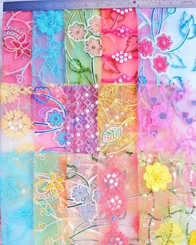 ABB 15Pc Supernet Embroidery Net Fabric 11x11" Multicolor Lace Craft DIY DS614 - product listing photo