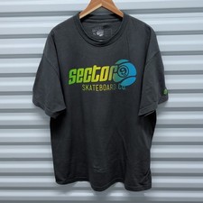 Sector 9 Skateboard Co Talla XL Hombres Negro Gráfico Camiseta Gradiente Logo Skate Camiseta