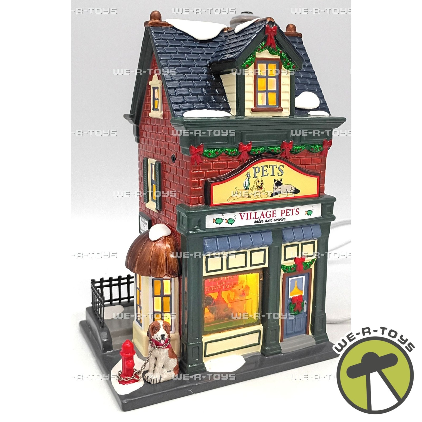 Department 56 Village Pets Sales & Service Snow Village Lighted Building 2004