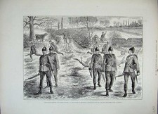 Original Old Antique Print 1883 Ta Army Volunteer Brighton Geese Cow Siers War