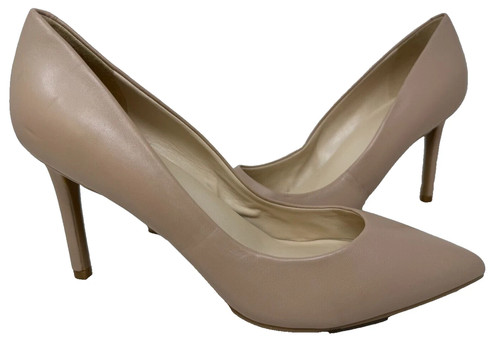 Nine West Women's Etta Leather D'Orsay Slip On Pumps Nude Beige Size:8.5 80UV