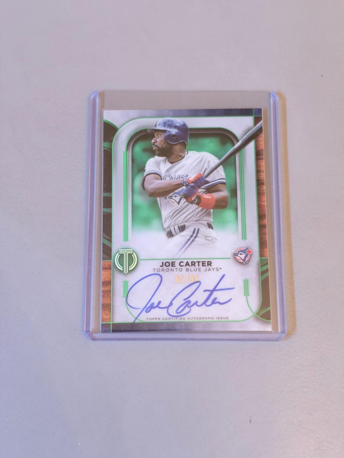 2022 Topps Tribute #TA-JC Joe Carter Tribute Autographs Green #/99