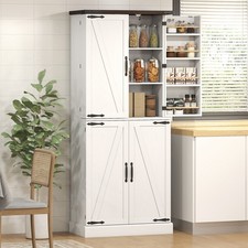 72inch Tall Pantry Cabinet Storage Cabinet with 8 Door Racks, White