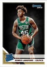 Romeo Langford 2019-20 Panini Donruss Rated Rookie Boston Celtics NBA Card # 213. rookie card picture