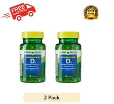 ( 2 PACK ) Spring Valley Vitamin D3 Softgels, 5000 IU, 100 Count FRESH