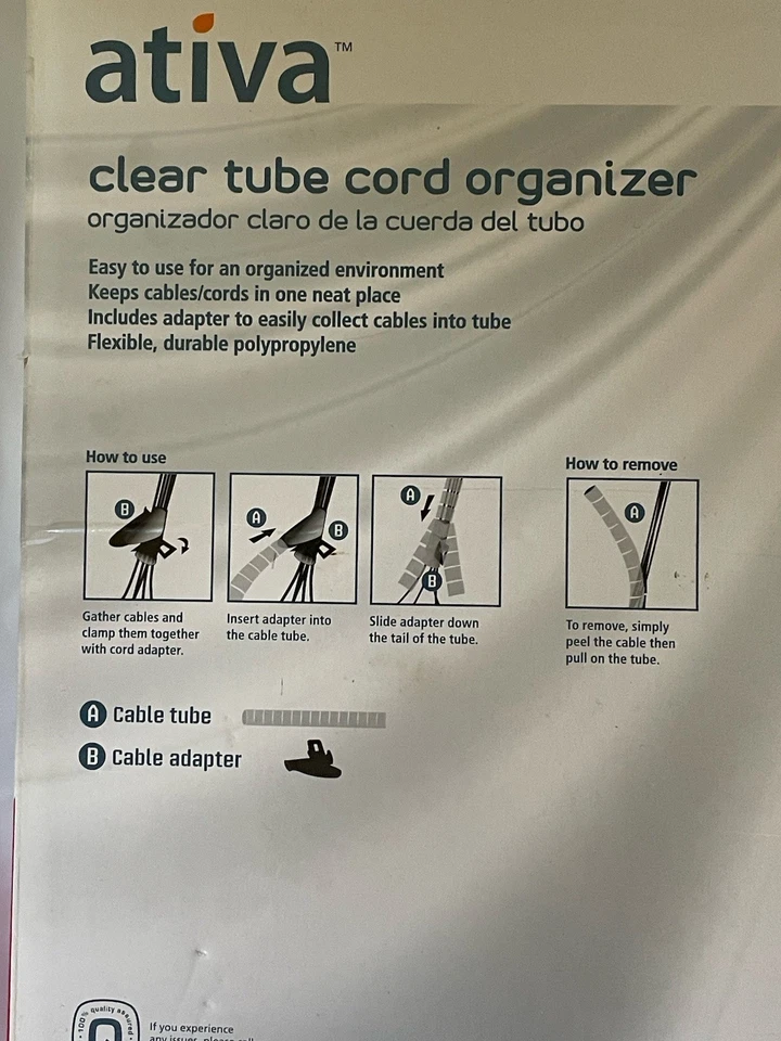 CORD ORGANIZER MANAGEMENT WRAP, ATIVA FLEXIBLE CLEAR - Image 4 of 4