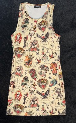 LARGE ED HARDY ALL OVER PRINT DRESS   