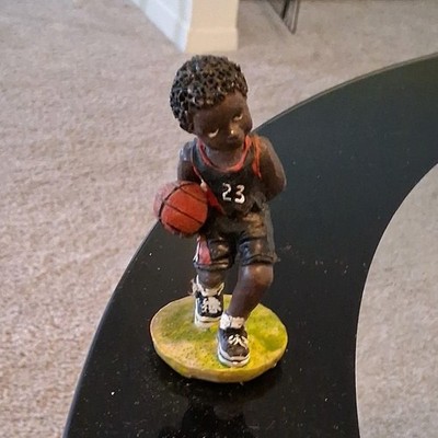 Painted Resin Basketball Player Figurine #23 Black Jersey Sports People