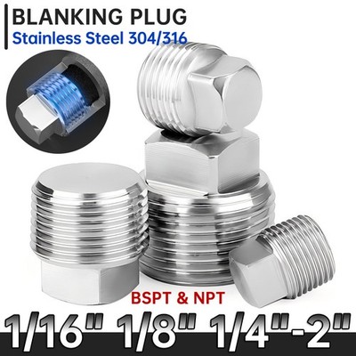 Square Head Plug Pipe Fitting Blanking with Male Threads 1/16  to 2'' BSPT NPT