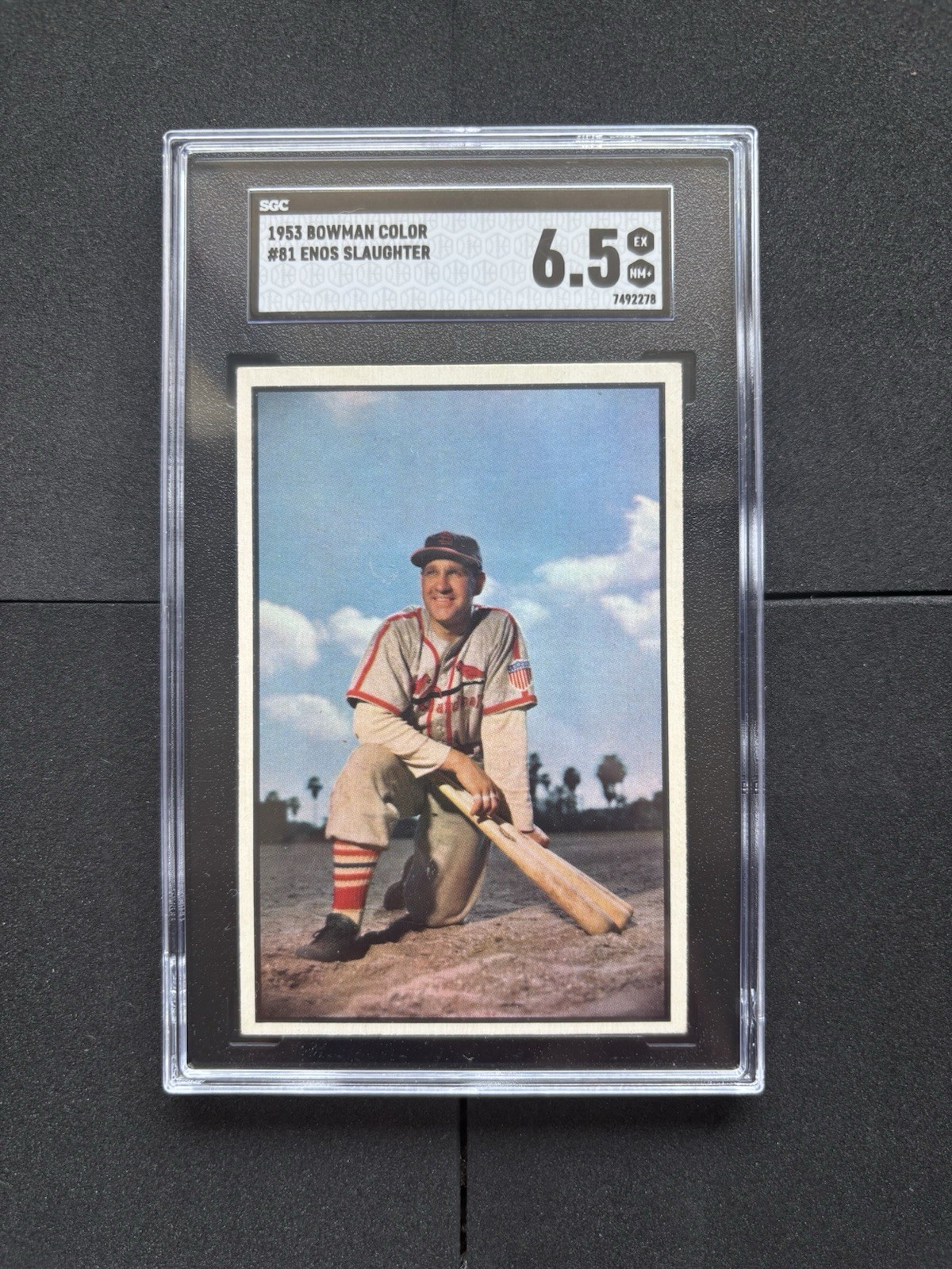 1953 Bowman Color - Enos Slaughter #81 Graded SGC 6.5