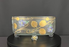 Jardinière en verre à décor floral Art nouveau