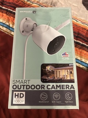 Merkury Innovations Smart Wi-Fi Outdoor Security Camera 1080P HD, Night Vision