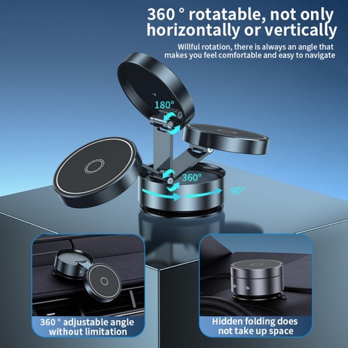 360° Adjustable Magnetic Vacuum Suction Cup Car Phone Holder Mount for MagSafe - Picture 2 of 12