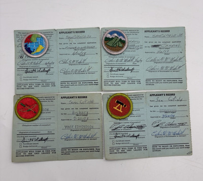 1979 Boy Scout Application for Merit Badge Archery Citizenship Camping Surveying