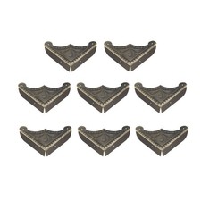 Metal Desk Corner Protectors Table Edge Cover Guard 57x57x13mm Bronze Tone 8pcs