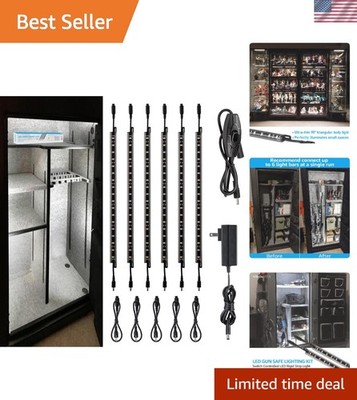 6pcs 12 Inch LED Safe Lighting Kit, Rocker Switch, 5000K |  Power Adapter, In...
